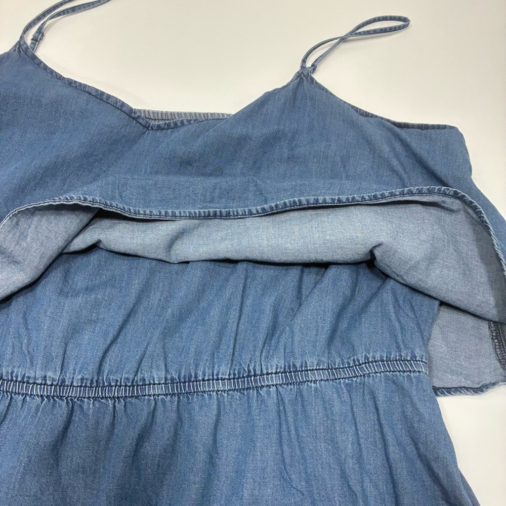 Old navy Mini Dress Women Size XXL lightweight denim‎ layered spaghetti straps - Picture 6 of 14